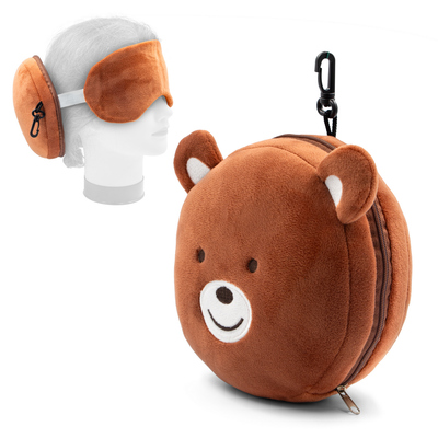 Ours en peluche, oreiller de voyage, masque de nuit | Ren