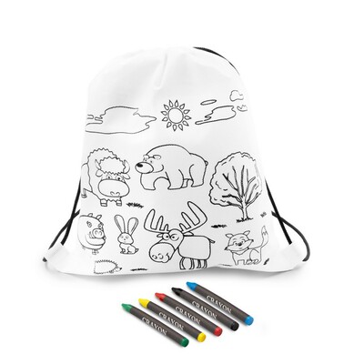 Sac à cordon pour coloriage, crayons | Brody