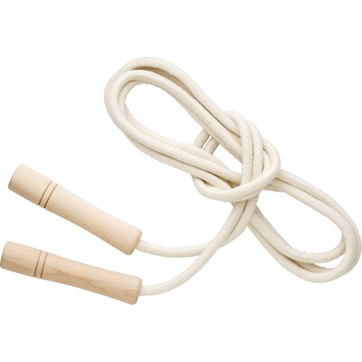 Skipping rope with wooden handles