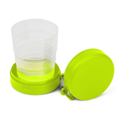 Foldable travel mug 220 ml with carabiner clip