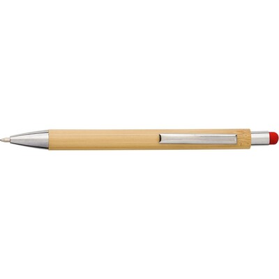 Stylo bille en bambou, stylo tactile