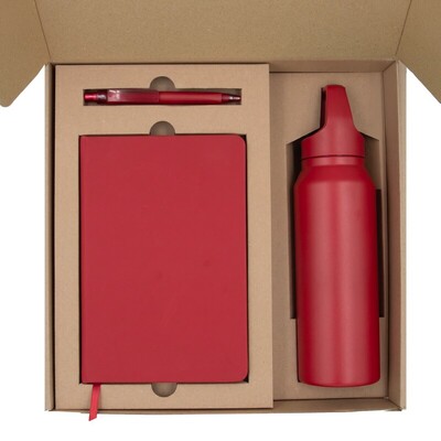 Coffret cadeau, bouteille isotherme, stylo, carnet de notes | Giffray