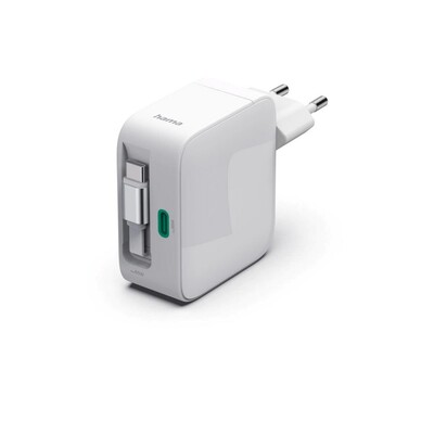 Wall charger 65W with retractable cable Hama