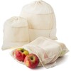 Organic cotton bag set for fruits and vegetables, 3 pcs